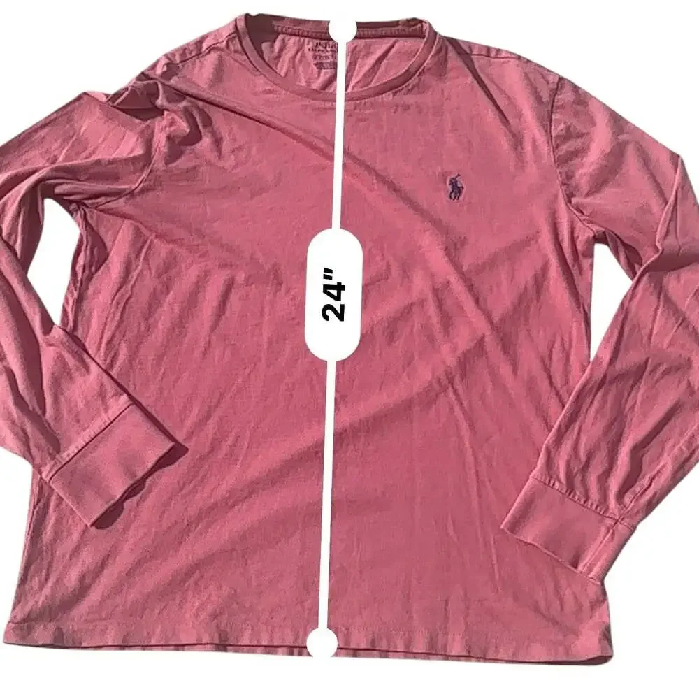 Polo Ralph Lauren Long Sleeve Tee Men's M Pink Pony Logo